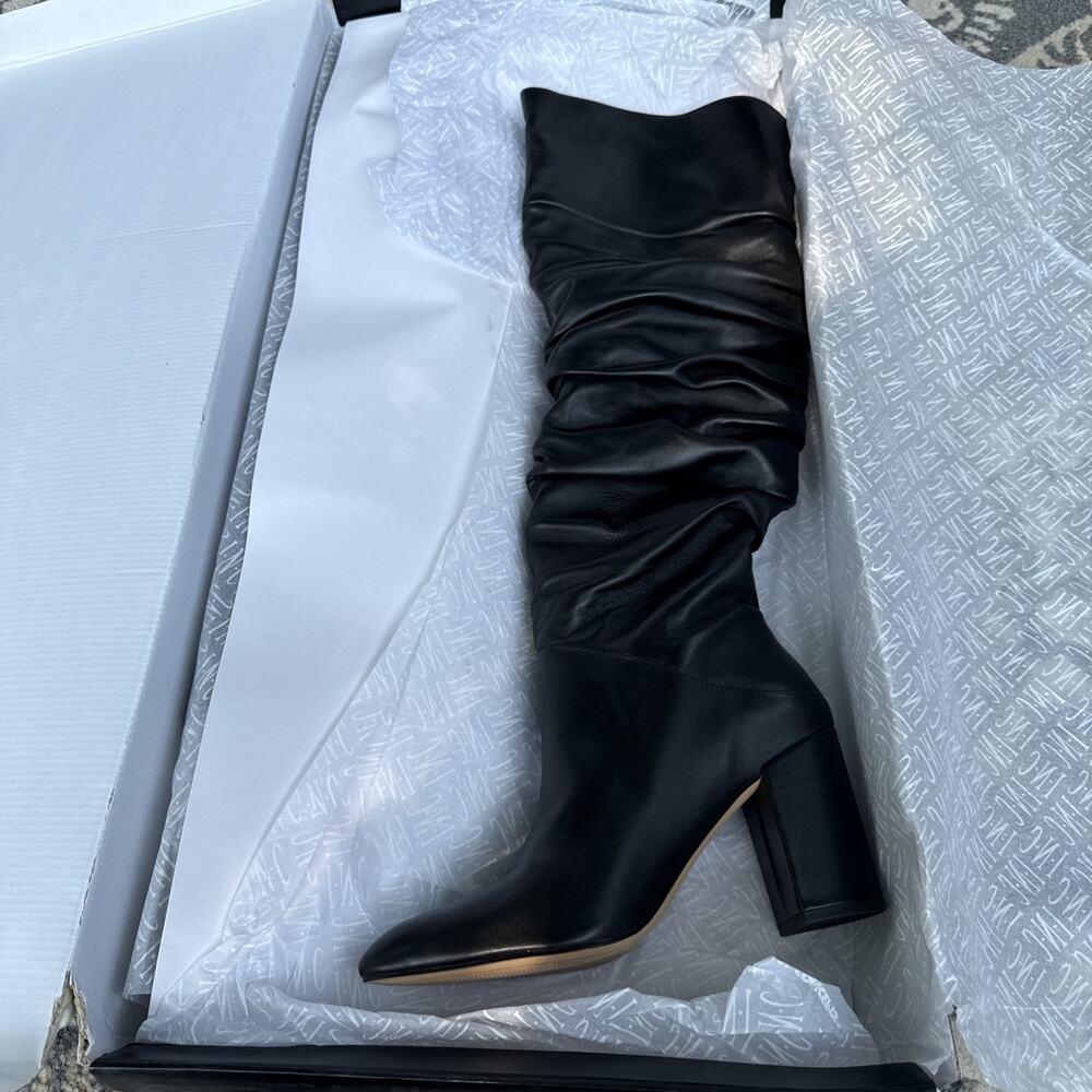 INC International Concepts Womens Tabithaa Leather Over The Knee Black 5.5 M NIB - Picture 9 of 9